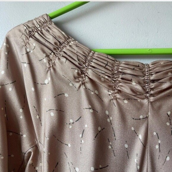 Vintage 50s Party Dress Gold Holiday Christmas 32 26 XS - Picture 10 of 11